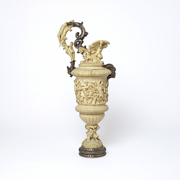 Carved Ivory Ewer and Charger
